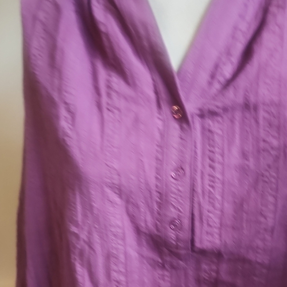 Vanessa Bruno Purple Mandarin Collar Blouse Relaxed Fit - Picture 5 of 6
